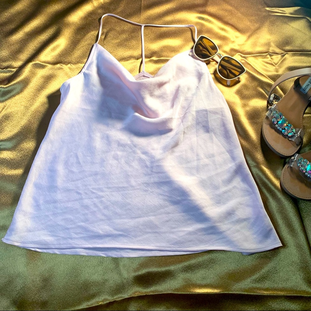 Express cowl neck cami light pink S/p